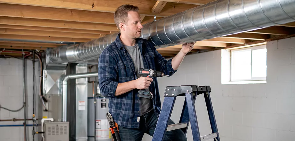 Exposed Spiral Ductwork in Rockville